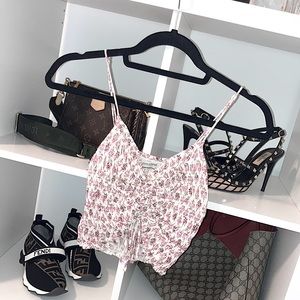 Urban Outfitters floral tank w/ ruching detail